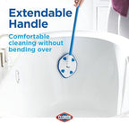 CLOROX Extendable Tub and Tile Scrubber (Pack of 2) with Extra Pad - Plastic Head, Blue, Tile Surface - Image 7