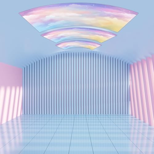 8 Pcs Fluorescent Light Covers with 80 Magnets Decorative for Classroom Ceiling Light 4 x 2 Feet Magnetic Light Covers Filter Easy Install for Office Hospitals & Home Drop Ceiling Supplies(Rainbow ) - Image 6