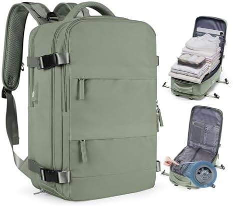 coofay Vacuum Backpack Travel with Pump Vacpack Travel Backpack with Vacuum System Mochila de Viaje Compresion al Vacio Easyvacpack Airbag Backpacks for Traveling Carry on Luggage by coofay