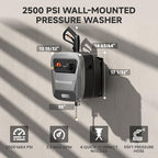 Giraffe Tools 65FT Wall Mount Pressure Washer G20, Dark Silver, Grey Hose - Image 3