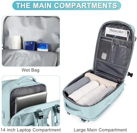 coofay Personal Item Travel Backpack For Women Men Airline Approved Carry On Backpack Flight Approved Waterproof Sports Luggage Backpack Casual Daypack Small Hiking Backpack - Image 5