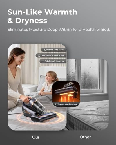 Jimmy BX7 Pro Max Graphene Mattress Vacuum Cleaner with Dust Sensor, Bed Vacuum with UV Light, 550W Powerful 16Kpa Suction Handheld Vacuums Couch Cleaner (Corded) - Image 3