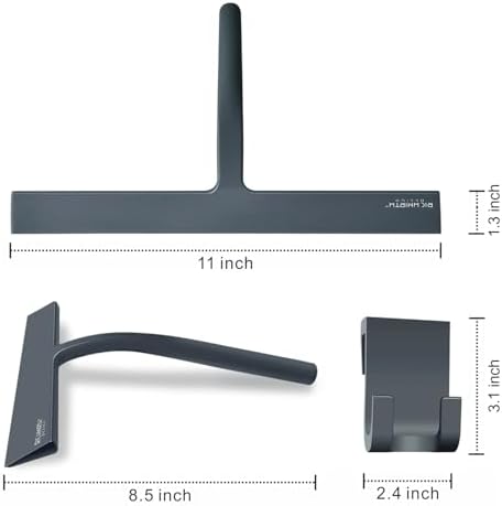 Shower Squeegee for Glass Doors, RICHMIRTH 11" Inch Width Silicone Rubber Blade Squeegee Window Cleaner Tool Squeegee for Shower Glass Doors Bathroom - Image 2