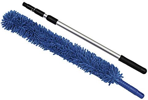 CleanAide Handheld Reusable Microfiber Flex Duster with Adjustable Telescopic Reach Pole – Bendable, Lightweight, Dust Cleaner for Blinds, Shutters, Radiators, Electronics, Glass, Hard-to-Reach Areas by Eurow