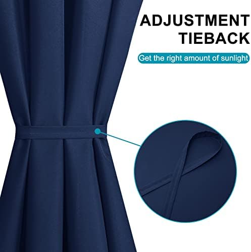 Hiasan French Door Curtains Privacy, Navy Blue, 52W x 40L, 1 Panel - Image 4