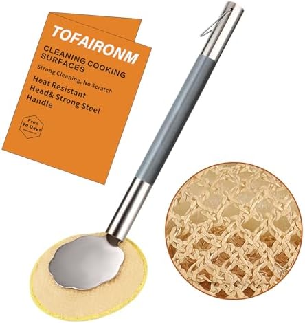 Oven Racks Clean Brush, Cast Iron Wok Skillet Scrubber Brush Non-Scratch, Long Handle, Heat-Resistant Kitchen Cleaning Brush for Wok,Pan, Indoor Grates, Pans, Oven Racks, Cook Rack, Dish by Unknown