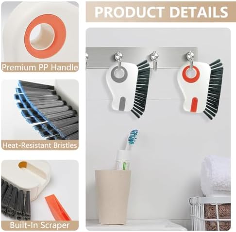 2 in 1 Groove Cleaning Brush, Window Track Cleaning Tools (Gray) - Image 3