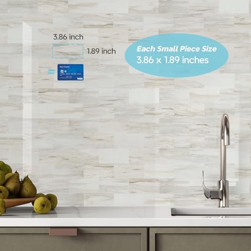 STICKGOO 10-Sheet Peel and Stick Backsplash on Subway Tile, Eurasia Biege - Image 5