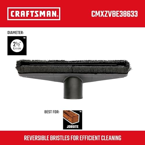 CRAFTSMAN CMXZVBE38633 2-1/2 in. Floor Brush Wet Dry Shop Vacuum Attachment - Image 2