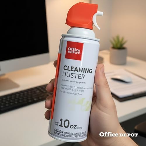 Office Depot Cleaning Duster, 10 Oz Compressed Canned Air for Electronics, Keyboard Cleaner for Computer, Laptop, PC, Printer, Office Equipment, Moisture-Free, Pack of 6 - Image 5