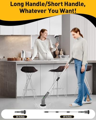 Electric Spin Scrubber for Bathroom, Shower Scrubber with Long Handle - Image 6