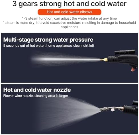 1700W High Pressure Steam Cleaner, Handheld Tankless Steamer - Image 6