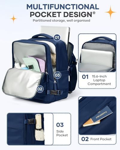 coofay Travel Backpack Carry on Flight Approved Carry on Backpack for Airplanes Personal Item Travel Bag 18x14x8 Inches Traveling Backpacks Airback Backpacks for Traveling Mochila de Viaje - Image 4
