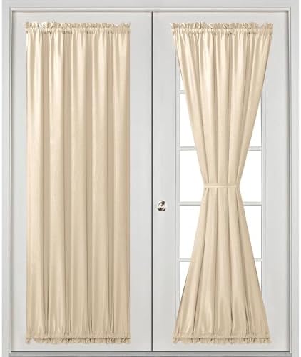 Hiasan French Door Curtains Privacy, Beige, 52W x 72L, 1 Panel - Image 2