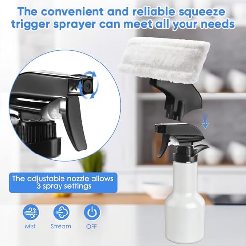 Window Vacuum Squeegee Cordless, 2000Pa Electric Rechargeable Window Cleaner with 200ml Water Tank, Cleaning Kit with Spray Bottle & Microfiber Pad for Glass, Mirror, Shower Door, Car Windshield - Image 4