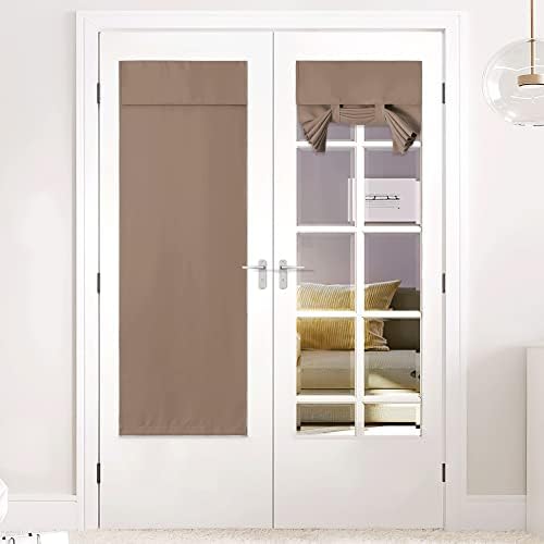 NICETOWN Cappuccino Blackout French Door Curtain Window Cover by NICETOWN