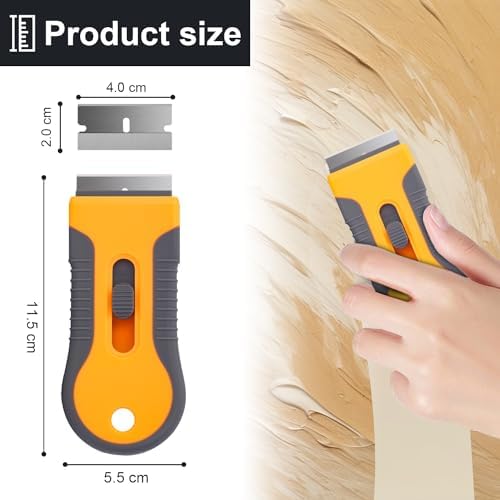 Razor Blade Scraper Tool with 15pcs Extra Blades, Multi-Surface Glass Stove Top Scraper for Paint, Window, Old Label, Decal Sticker, Ceramic Cooktops, Ovens - Image 7