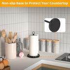 Paper Towel Holder Countertop, Stainless Steel, Weighted Base, Anti-Slip, Black Paper Towel Holder Stand for Kitchen Bathroom Farmhouse Essentials Decor Accessories - Image 4