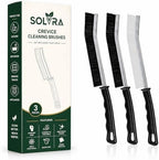 Crevice Cleaning Brush Set 3Pcs Hard Bristle Tools for Narrow Spaces by Solvra