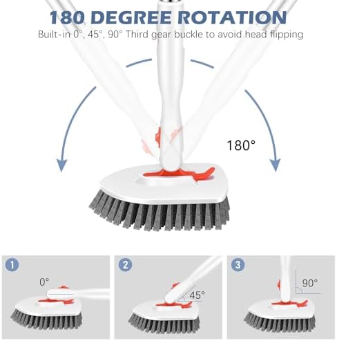 SetSail 4-in-1 Tile Tub Floor Scrubber with Floor Scrub Brush, Orange - Image 3