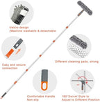 BITOPE Window Cleaner Tool Squeegee for Window Cleaning with 86" Extendable Pole Microfiber & Chenille Pad Squeegy for Exterior High Window Shower Door Glass Car RVs - Image 4