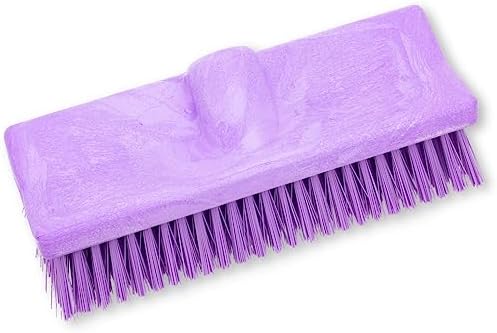 SPARTA 40423EC68 Plastic Floor Scrub Brush, Wall Brush, Equipment Brush with Nonabsorbent Bristles for Industrial Kitchens, Hospitals, Commercial Cleaning, 10 Inches, Purple, (Pack of 2) by SPARTA