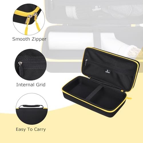 Tourmate Hard Storage Case Compatible HOTO Cordless Electric Spin Scrubber,Travel Box for Bathroom Cleaning Brush（Case Only） (Black & Yellow) - Image 3