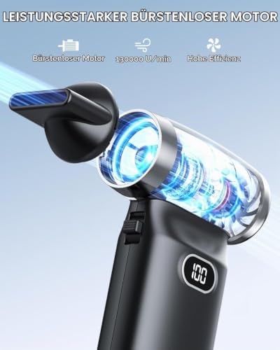 Electric Compressed Air Duster Cordless: 70 MPH High Wind Speed Mini Air Blower for Electronics Portable Computer Cleaner Hand Keyboard Cleaning Powerful Duster for Car, Fans and Other Sences - Image 2