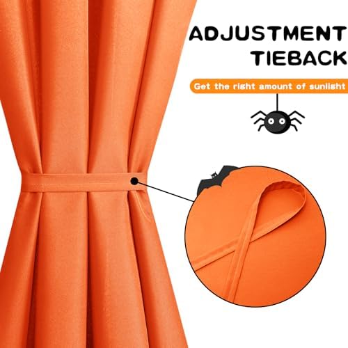 Hiasan French Door Curtains Privacy, Pumpkin Orange, 52W x 40L, 1 Panel - Image 4
