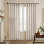 Linen 86 Inch Curtains 2 Panels with Rod Pocket Hook Belt Privacy - Image 6