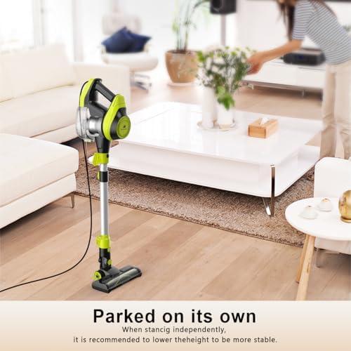 Intercleaner 23Ft Corded Vacuum Cleaner,2 Operation Mode Powerful Suction Stick,19''-30'' Adjustable Tube Handheld Vac for Hard Floors Carpets Pet Hair,Wall Mount Storage - Image 5