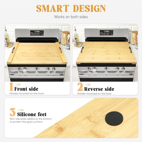 GASHELL Noodle Board Stove Cover with Handles for Electric, Gas Stove Top - Image 5