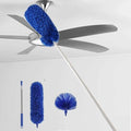 Cobweb Duster with Extension Pole, Ceiling Cob Web Cleaner Kit with 2 Duster Heads, 15-100 Inch Telescopic Microfiber Cleaning Duster, Long Corner Duster Tool for High Walls, Fans, Blinds Blue by Phonecasewithkickstand