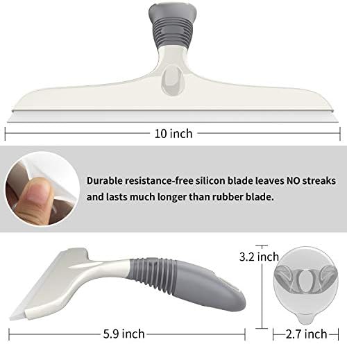 MR.SIGA Silicone Squeegee for Shower Doors, 10 inch, White & Gray, 2 Pack - Image 6