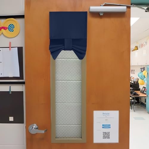 NICETOWN Navy Blue Lockdown Shade for Classroom Door Window Cover by NICETOWN