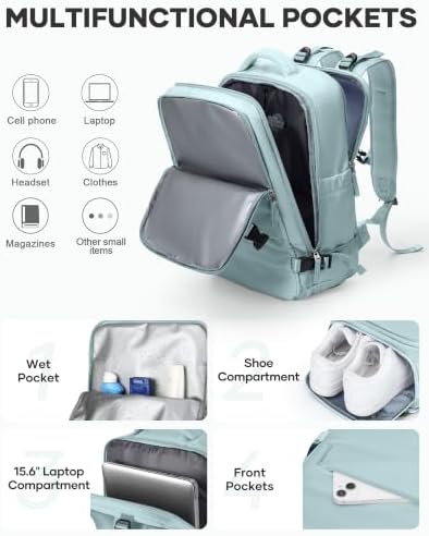 coofay Vacuum Backpack Travel with Pump Vacpack Travel Backpack with Vacuum System Mochila de Viaje Compresion al Vacio Easyvacpack Airbag Backpacks for Traveling Carry on Luggage - Image 5