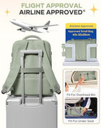 coofay Large Travel Backpack For Women Men Airline Approved Carry On Backpack Flight Approved Waterproof Sports Luggage Backpack Casual Daypack Small Hiking Backpacks Grey Green - Image 7