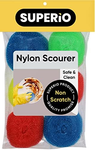 Nylon Scouring Pads-Dish Scrubbers, for Dishes, Pots, and Stoves, Durable Mesh Scourers, for Tough Cleaning. Nylon Dish Scrubbers, Assorted Colors (Superio) (6 Pack) - Image 7