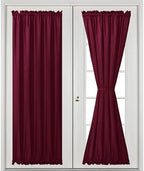 Hiasan French Door Curtains Privacy, Burgundy, 52W x 72L, 1 Panel - Image 2