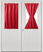 Hiasan French Door Curtains Semi Sheer, Red, 24W x 40L, 1 Panel - Image 2