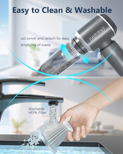 CNMSGM Handheld Cordless Car Vacuum Cleaner,Rechargeable Mini Vacuum(Gray) - Image 4
