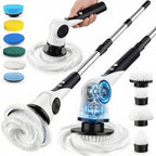 Electric Spin Scrubber, 3-Speed Shower Scrubber with Long Handle & 10 Replaceable Brush Heads, Cordless Shower Cleaner Brush with 90 Mins Runtime & Full-Body IPX7 Waterproof for Bathroom Kitchen by Unknown