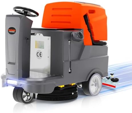 HANTINSTOM Ride-on Commercial Floor Scrubber with 20" Ultra-Wide Scrubbing Path,High-pressure Watergun，LED Light,22.5 Gal Large Solution Tank,3 Hours Wireless Working Time, 31,400 Sqft/h by Hantinstom