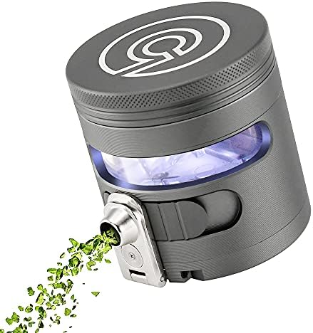 Cloudious9 - Tectonic9 Herb Grinder Automatic Electric Herbal Spice Dispenser Large 2.5" Aluminum Alloy (Grey), For Home & Kitchen Only by Cloudious9