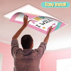 8Pcs Classroom Fluorescent Light Covers,2x4 FT Pastel Rainbow Pencil - Image 4
