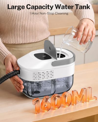 Steam Cleaner for Home, 1.6L Tank, 3 Steam Levels, 15s Fast Heat-Up (White-Gray) - Image 3