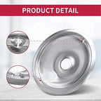 4-Piece Drip Pans Set - Compatible with GE Stoves - Chrome Finish Electric Stove Burner Drip Pans - 3 x 6inch, 1 x 8inch Stove Drip Pans - GE Stove Drip - Image 3