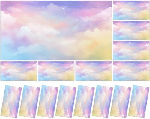 8 Pcs Fluorescent Light Covers with 80 Magnets Decorative for Classroom Ceiling Light 4 x 2 Feet Magnetic Light Covers Filter Easy Install for Office Hospitals & Home Drop Ceiling Supplies(Rainbow ) by Wiooffen