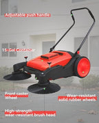 43" Walk-Behind Hand Push Floor Sweeper Machine(Red) - Image 6