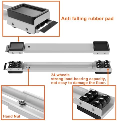 Appliance Rollers Heavy Duty,Max 32in,Second Generation Extendable Appliance Rollers Mobile Washing Machine Base Easily Move Washing Machines, Dryers, Refrigerators, Furniture (White anti fall) - Image 6